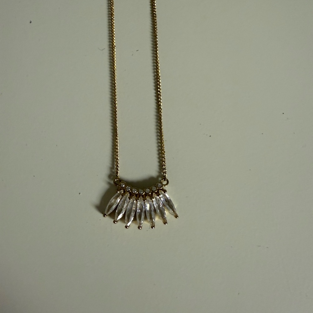 Mignoonne Gavigan Brand New Elegant Gold Necklace with Crystal Accents